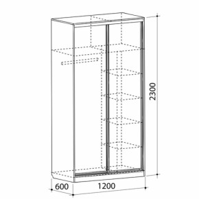 Шкаф-купе Рио 1-600 Бабочки (полки справа) в Верхней Салде - verhnyaya-salda.mebel-e96.ru