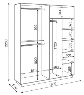 Шкаф 4-х дверный 1800 мм Тиффани М22 (Риннер) в Верхней Салде - verhnyaya-salda.mebel-e96.ru