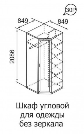 Шкаф угловой для одежды Ника-Люкс 30 без зеркал в Верхней Салде - verhnyaya-salda.mebel-e96.ru