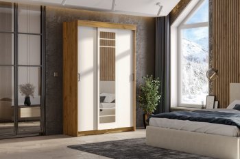 Шкаф-купе ШКП-7 1300 мм золотой/белый (СВ) в Верхней Салде - verhnyaya-salda.mebel-e96.ru