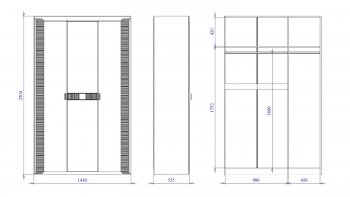 Шкаф 1400 мм 3-дверный Сиде (СБК) в Верхней Салде - verhnyaya-salda.mebel-e96.ru