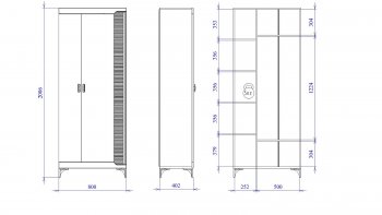 Шкаф 800 мм 2-дверный NEW Сиде Белый (СБК) в Верхней Салде - verhnyaya-salda.mebel-e96.ru