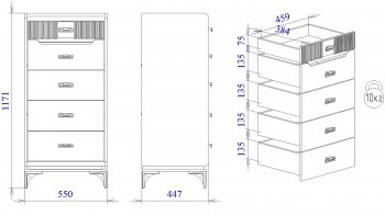 Комод высокий Сиде Белый (СБК) в Верхней Салде - verhnyaya-salda.mebel-e96.ru
