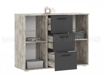 Комод Сильвия, дуб юкон/графит (Миф) в Верхней Салде - verhnyaya-salda.mebel-e96.ru