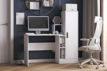 Компьютерный стол СКМ-2 белый (Микон) в Верхней Салде - verhnyaya-salda.mebel-e96.ru