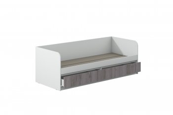 Кровать Соната 900 белый/крафт серый (Зарон) в Верхней Салде - verhnyaya-salda.mebel-e96.ru