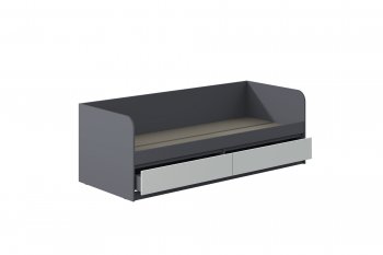 Кровать Соната 900 графит/белый (Зарон) в Верхней Салде - verhnyaya-salda.mebel-e96.ru