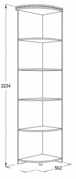 Стеллаж угловой Ольга-13 (562*562) в Верхней Салде - verhnyaya-salda.mebel-e96.ru