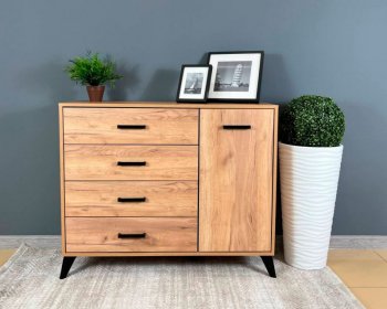 Комод-Тумба (1дв,4ящ) SVETLANA LOFT, дуб золотой (Генезис) в Верхней Салде - verhnyaya-salda.mebel-e96.ru