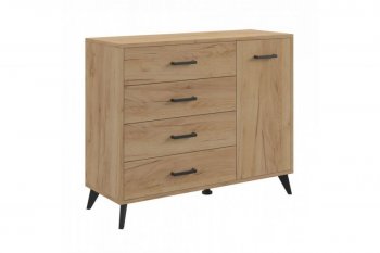 Комод-Тумба (1дв,4ящ) SVETLANA LOFT, дуб золотой (Генезис) в Верхней Салде - verhnyaya-salda.mebel-e96.ru