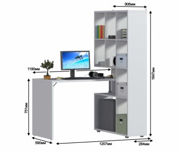 Компьютерный стол Техно СБ-2303 белый (СП) в Верхней Салде - verhnyaya-salda.mebel-e96.ru