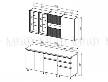 Кухонный гарнитур Техно-6 2000 мм (Миф) в Верхней Салде - verhnyaya-salda.mebel-e96.ru