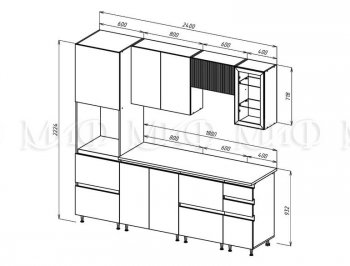 Кухонный гарнитур Техно-6 2400 мм (Миф) в Верхней Салде - verhnyaya-salda.mebel-e96.ru