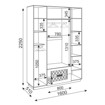 Шкаф распашной Тиффани М28 1600 мм (Риннер) в Верхней Салде - verhnyaya-salda.mebel-e96.ru