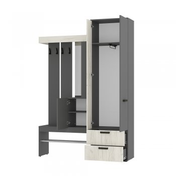 Прихожая Трамп графит/крафт белый (БТС) в Верхней Салде - verhnyaya-salda.mebel-e96.ru