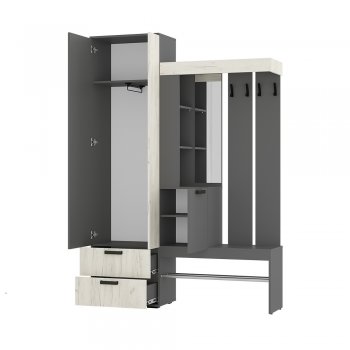 Прихожая Трамп графит/крафт белый (БТС) в Верхней Салде - verhnyaya-salda.mebel-e96.ru