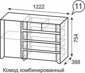 Комод комбинированный №11 Твист (ИжМ) в Верхней Салде - verhnyaya-salda.mebel-e96.ru