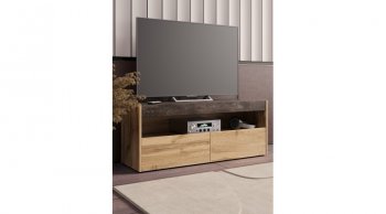 ТВ тумба Вегас Дуб Вотан/Ателье темн. (Лин) в Верхней Салде - verhnyaya-salda.mebel-e96.ru