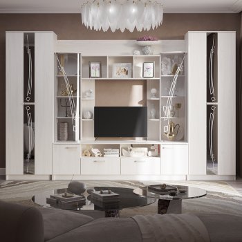 Стенка Венеция ясень белый (БТС) в Верхней Салде - verhnyaya-salda.mebel-e96.ru