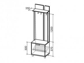 Вешалка 600 West Модуль 1 (Риннер) в Верхней Салде - verhnyaya-salda.mebel-e96.ru