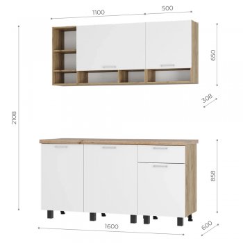 Кухонный гарнитур 1600 мм Вика (БТС) в Верхней Салде - verhnyaya-salda.mebel-e96.ru