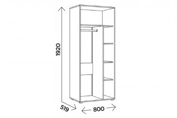 Шкаф 800 мм Виллитус М1 (Комфорт) в Верхней Салде - verhnyaya-salda.mebel-e96.ru